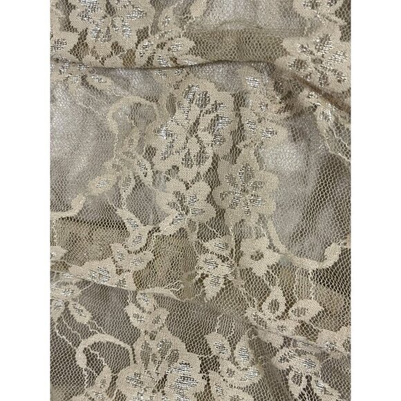 Express Dress 6 Tan Floral Mini Lace Mesh Western Boho Indie Festival Feminine - Picture 5 of 11